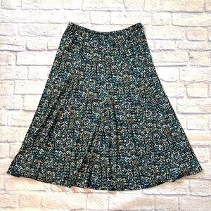 Molly and Maxx Geometric Print Midi Skirt - Size Medium Black Blue Green White